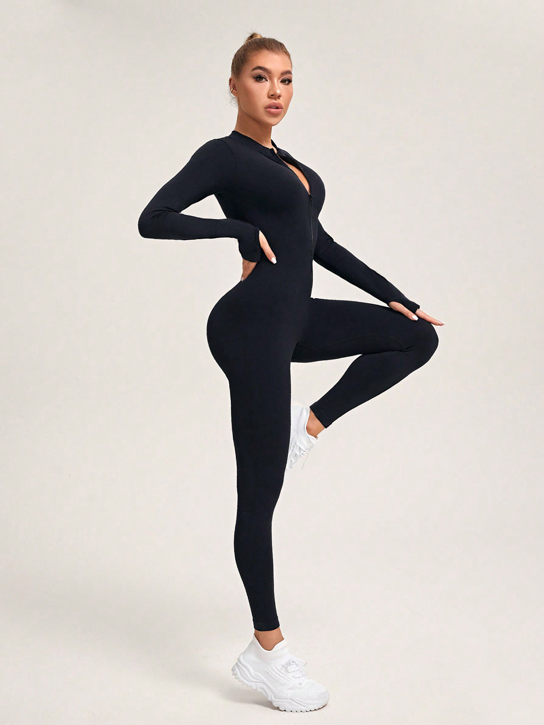 Women's Black Full Sleeves Jumpsuit