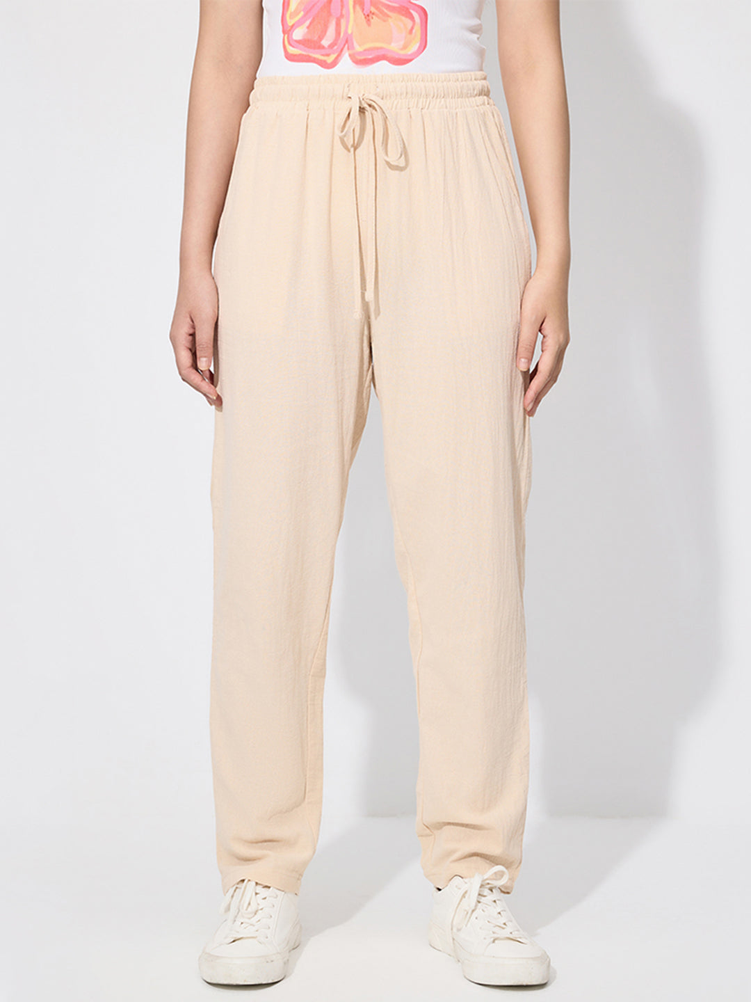 Women's Apricot Elasticated Trousers